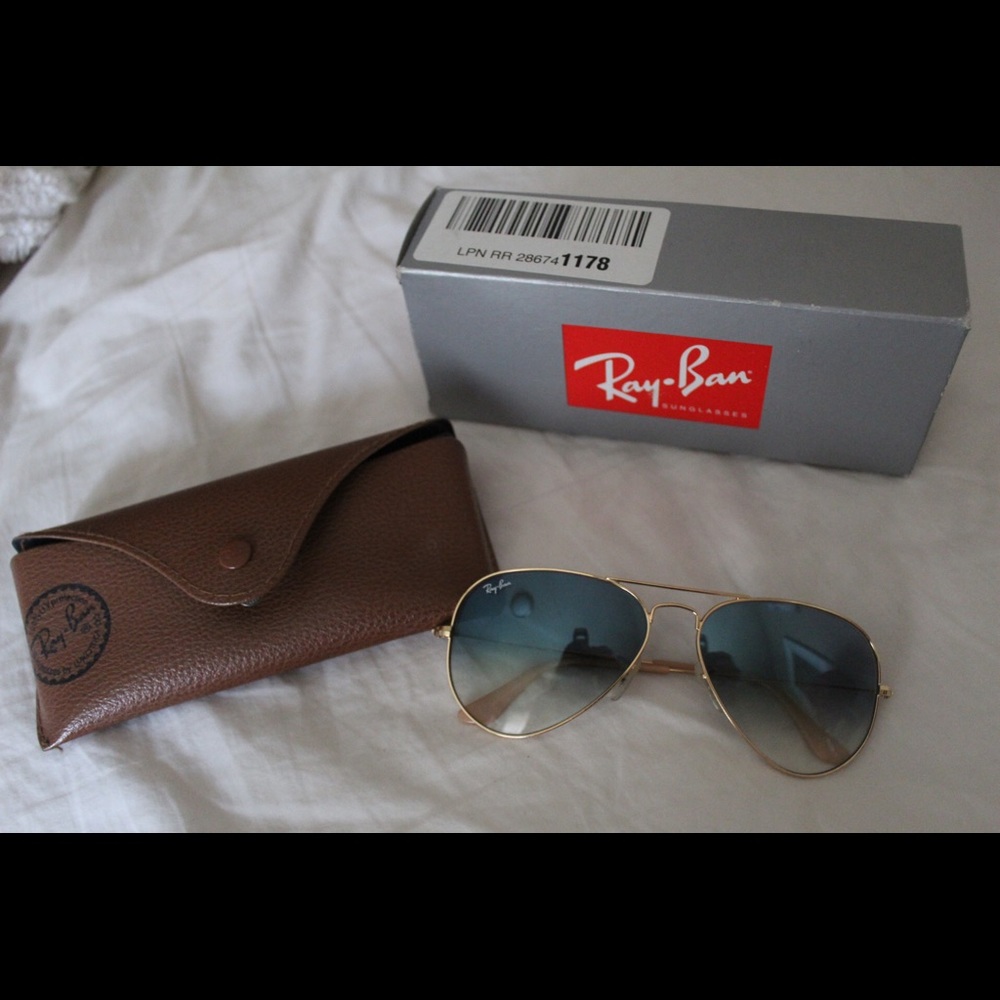 Authentic Ray-Ban Aviators Blue Tint